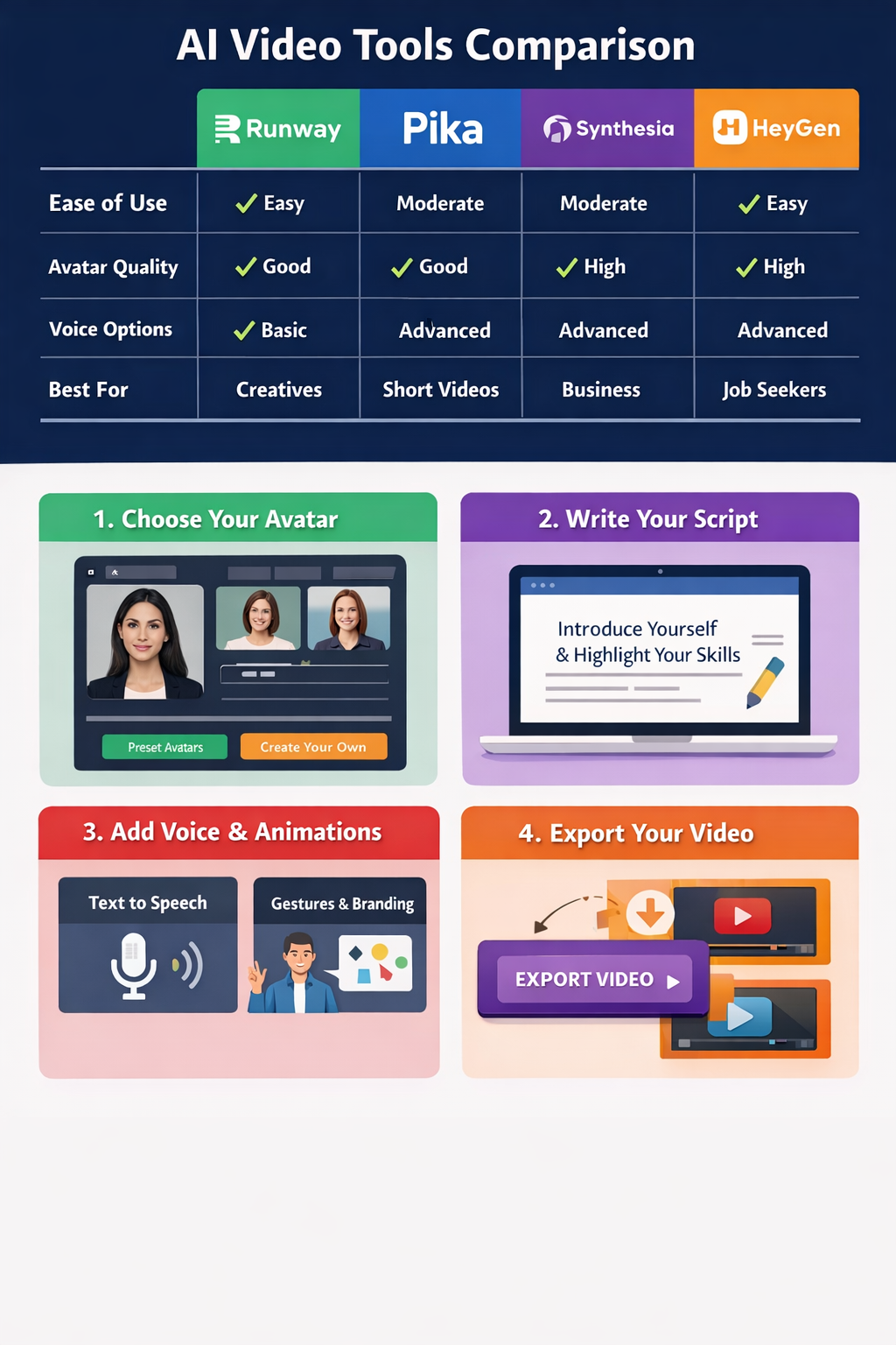  AI tool comparison infographic