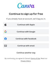 Creating a Canva account