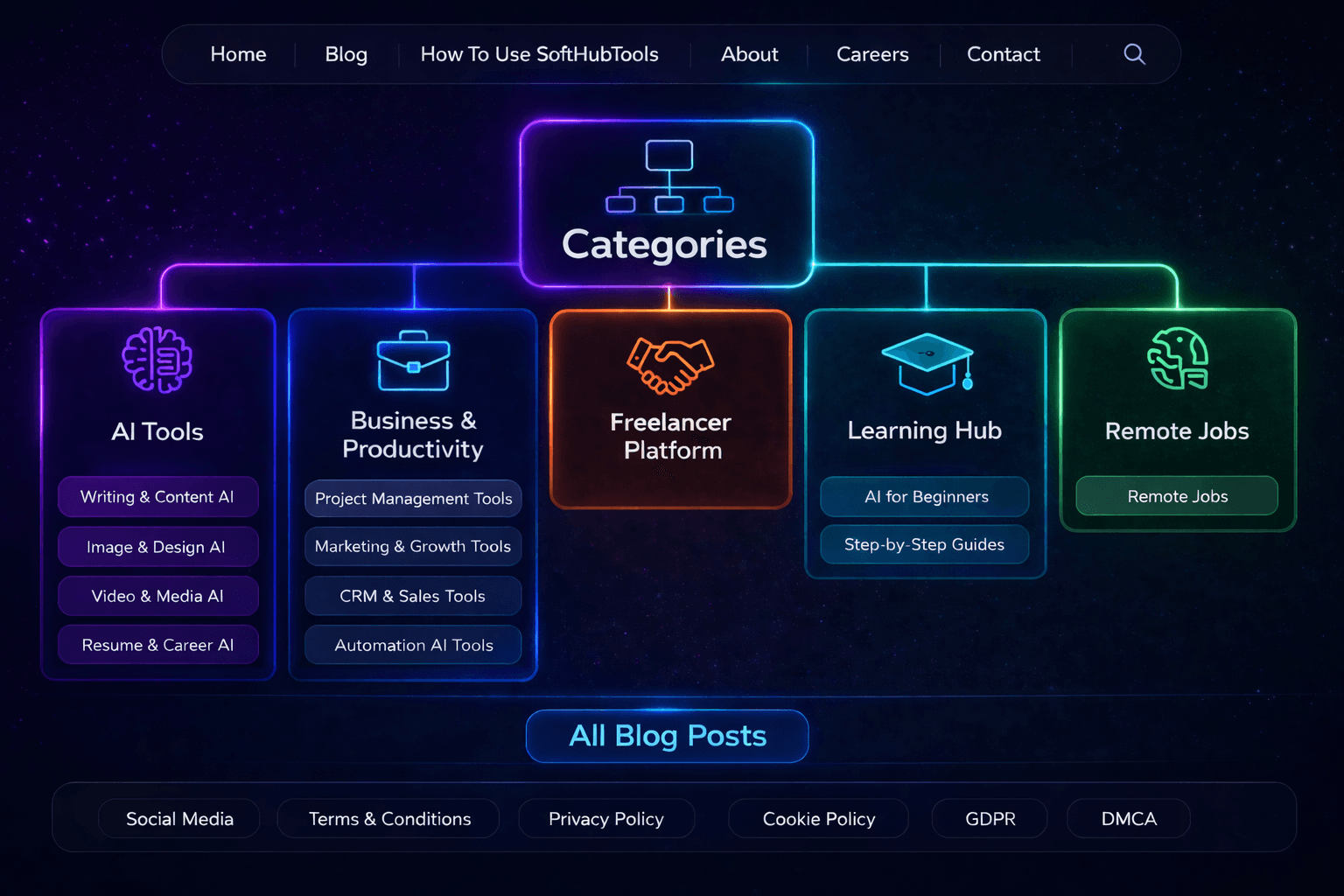 SoftHubTools website sitemap 2026 — all categories and subcategories