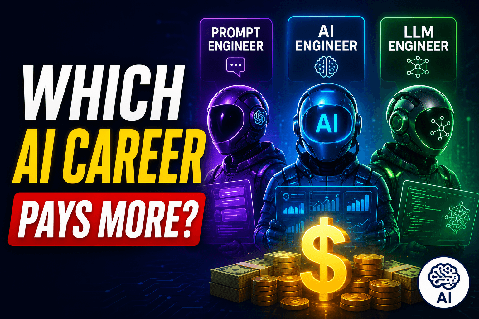 Prompt Engineer vs AI Engineer vs LLM Engineer 2026 — Which Career Pays More