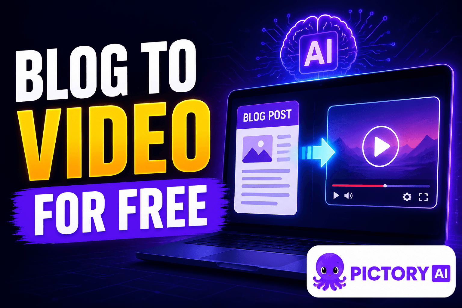 Pictory AI review 2026 dashboard showing blog to video conversion