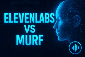 ElevenLabs vs Murf AI side-by-side voice studio dashboard comparison