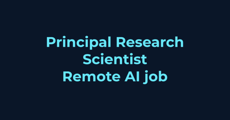 Remote AI contract job: Principal Research Scientist